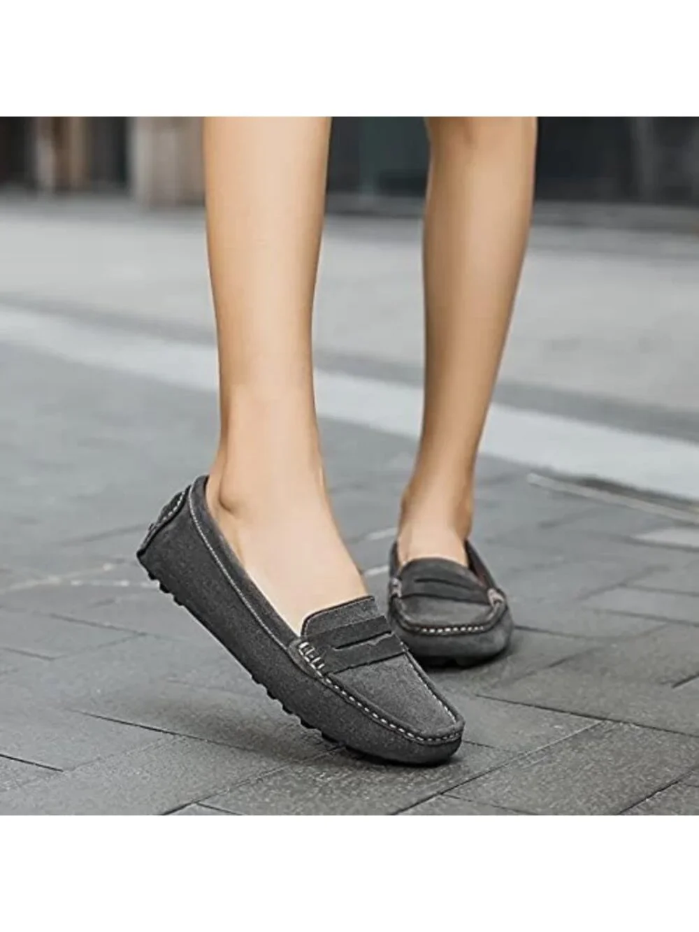 Stylish Women's Suede Casual Loafers | Retro Slip-On Moccasins & Boat Shoes